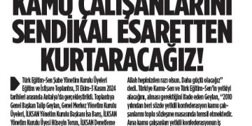 Kamu Çalışanlarını Sendikal Esaretten Kurtaracağız! – Türkgün