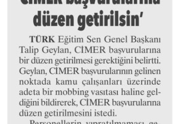 CİMER başvurularına düzen getirilsin – Aydınlık